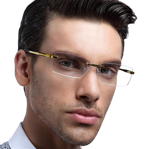 rimless prescription glasses for men